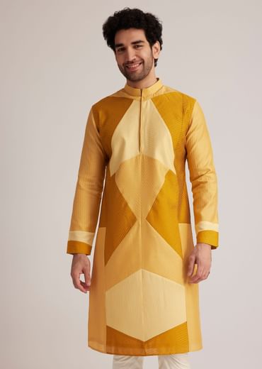 Yellow Abstract Kurta Set