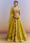 Yellow Brocade Organza Bridesmaid Lehenga With Zardosi Embroidery