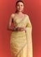 Yellow Crushed Tissue Saree With Cutdana Work