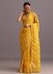 Yellow Dola Silk Leheriya Woven Saree With Gotta Patti Border