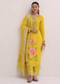 Yellow Embroidered Organza Kurta Pant Set