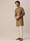 Yellow Kurta Set In Cotton Silk With Multi Color Floral Prints