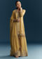 Yellow Organza Palazzo Suit With Zari And Mirror Embroidery
