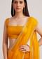 Yellow Organza Saree With Cutdana Embroidery