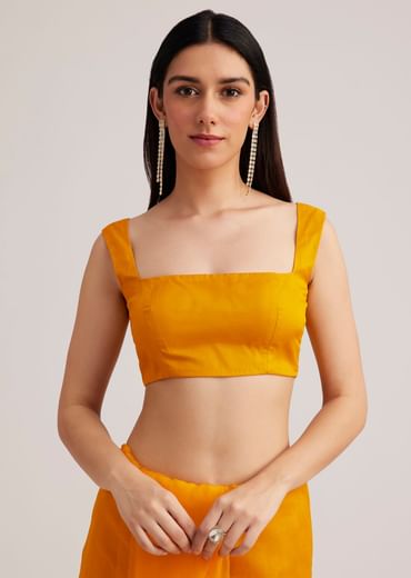 Yellow Organza Saree With Cutdana Embroidery