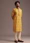 Yellow Pashmina Print Kurta And Pyjama