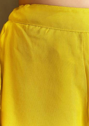 Yellow Sharara Suit With Cut Dana Sequins