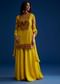 Yellow Silk Sharara Set With Gotta Lace Work