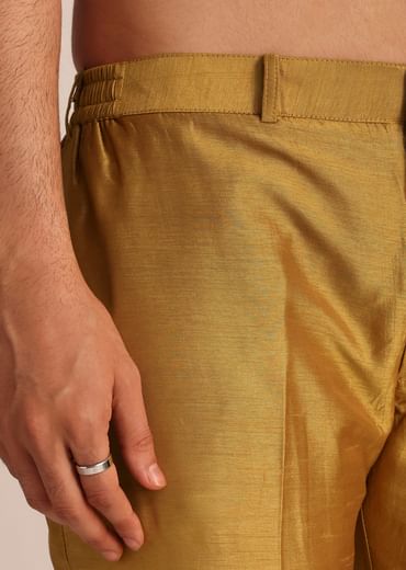 Yellow Silk Zardosi Indowestern Set