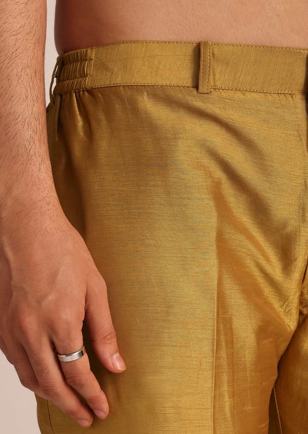 Yellow Silk Zardosi Indowestern Set